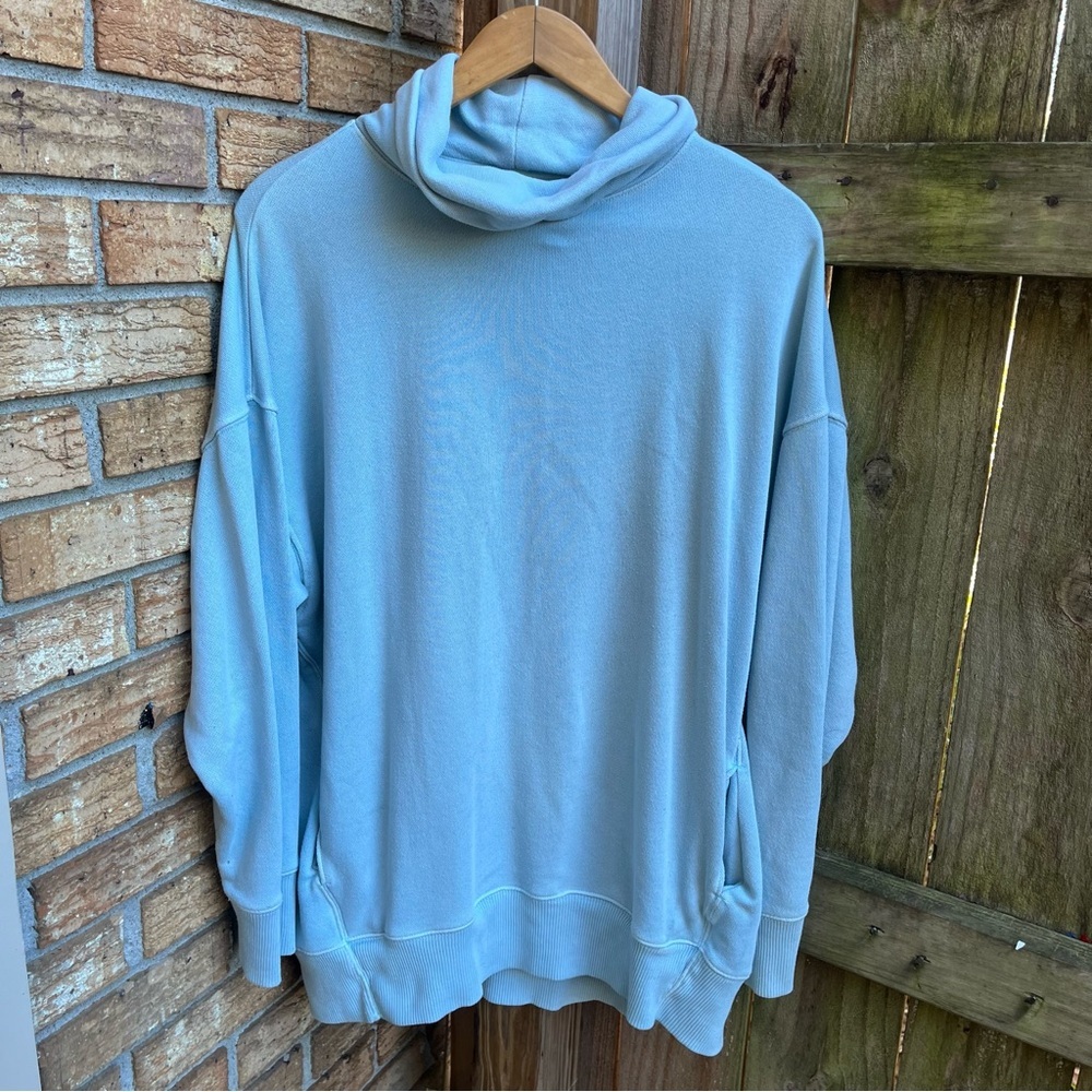 Aerie Sky Blue Oversized Cowl Neck Pullover